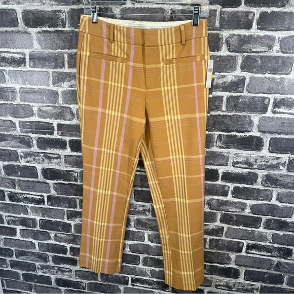 NWT Anthropologie Maeve Slim Kick-Flare plaid Pants - size 2 - Picture 6 of 16